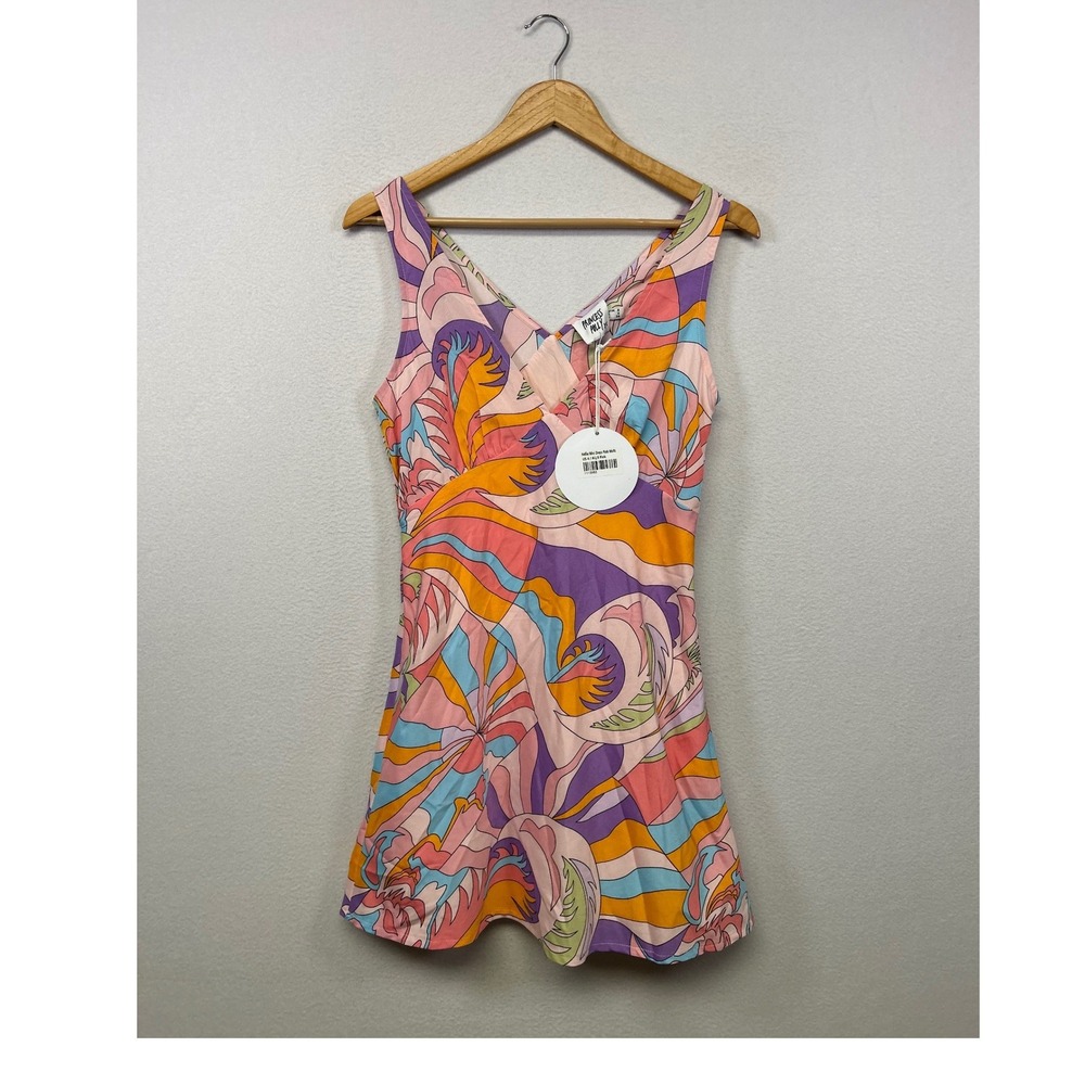 Retro Psychedelic Princess Polly NWT Womens US 4‎ Multicolor Mini Dress